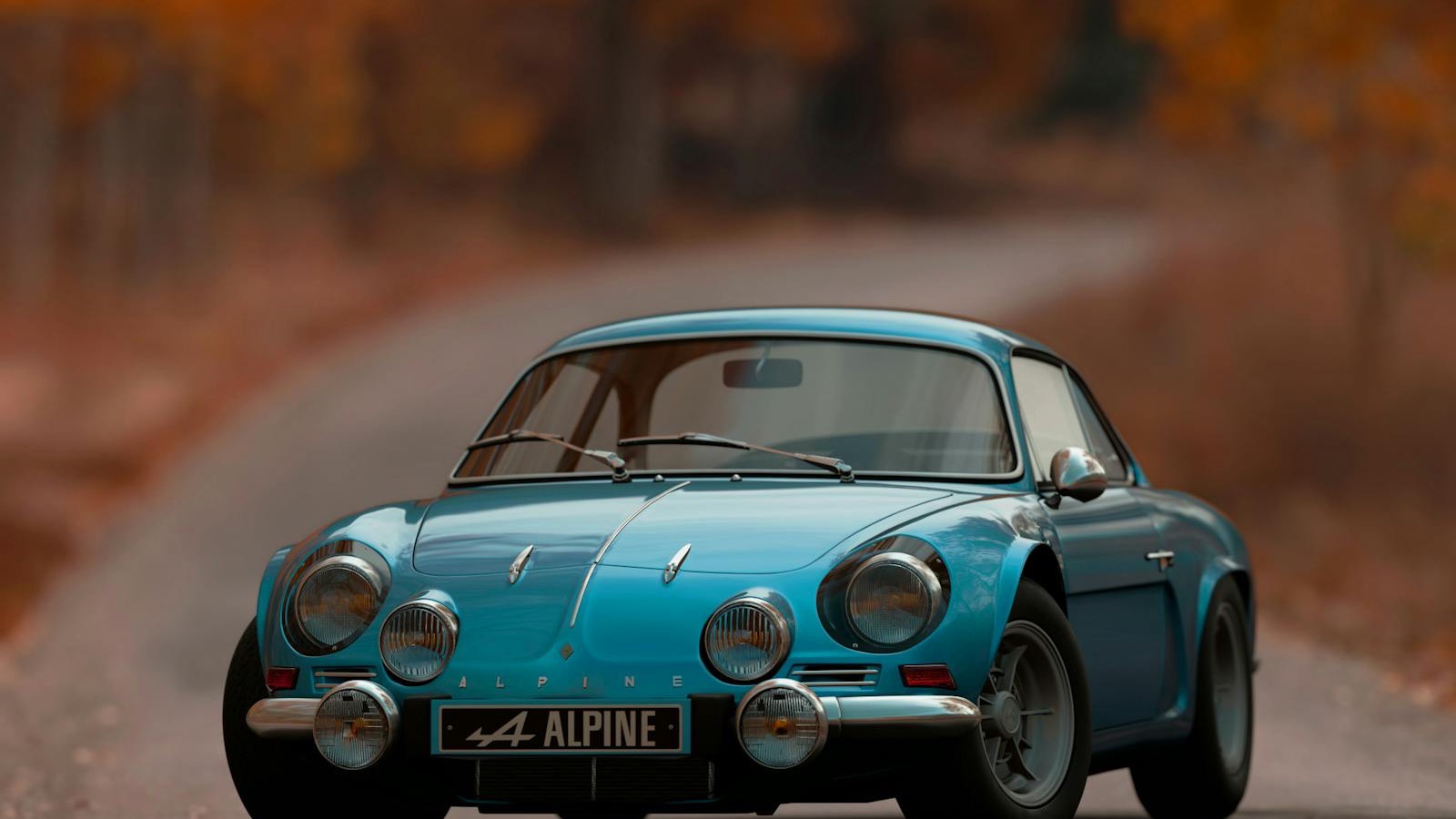 Klassisk Alpine på en europæisk landevej — illustration til road trip